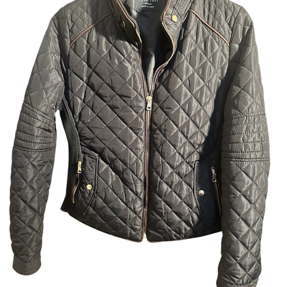 Love Tree Black Quilted Women's Jacket - Medium